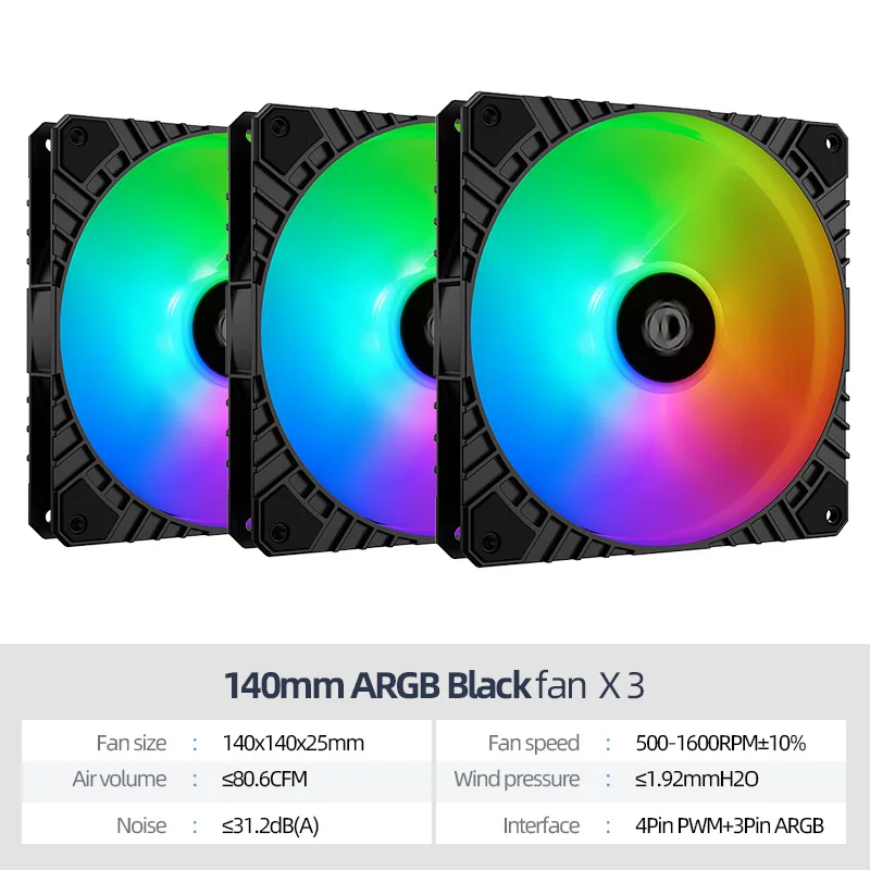 ARGB Black 3 Fans