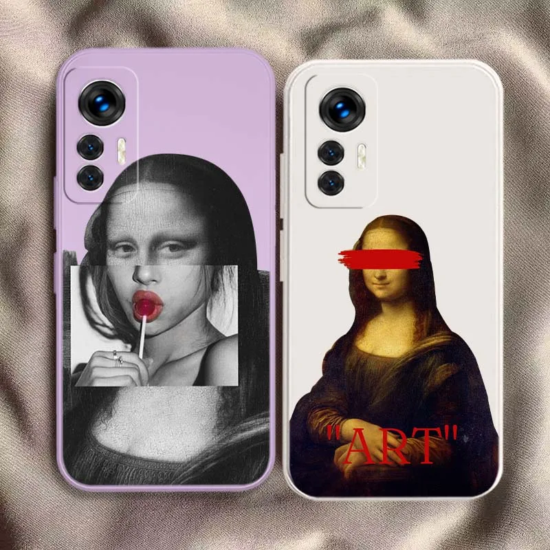 Mona Lisa estética para Xiaomi Mi Note 11X 11i 11 10 10i 10T 9 9T 8 Ultra Pro Lite 5G SE funda de teléfono de borde recto suave