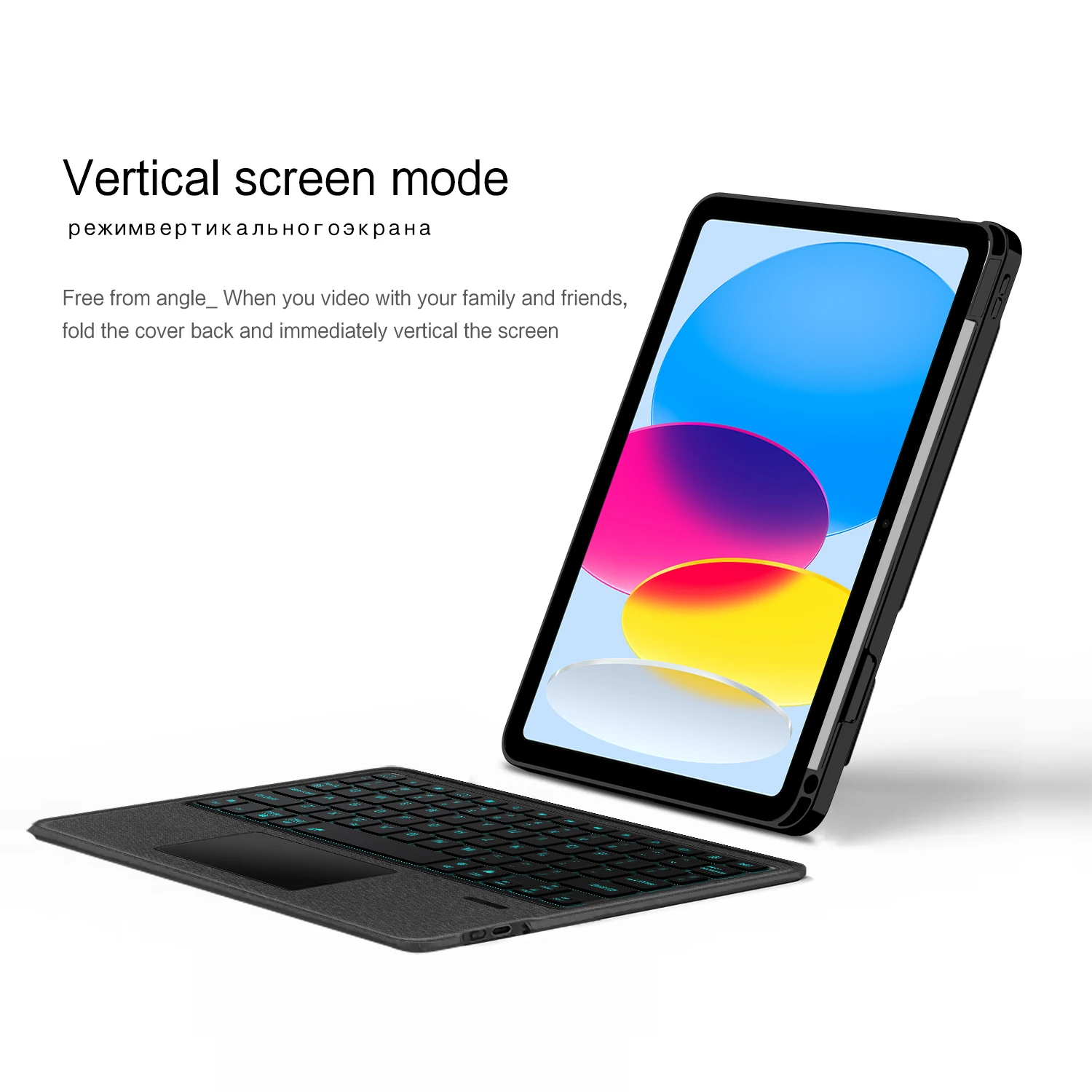 Funda con teclado AJIUYU para iPad A16 2025, 11 pulgadas, 11.a funda inteligente para iPad 10, 10. a generación 2022, teclado con panel táctil retroiluminado - imagen 5