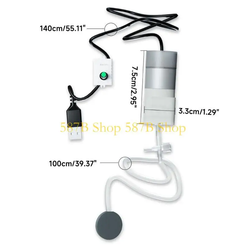 Bombas acuario USB 587B Bombas portátiles Pombas Compresor Bombas oxígeno tranquilo