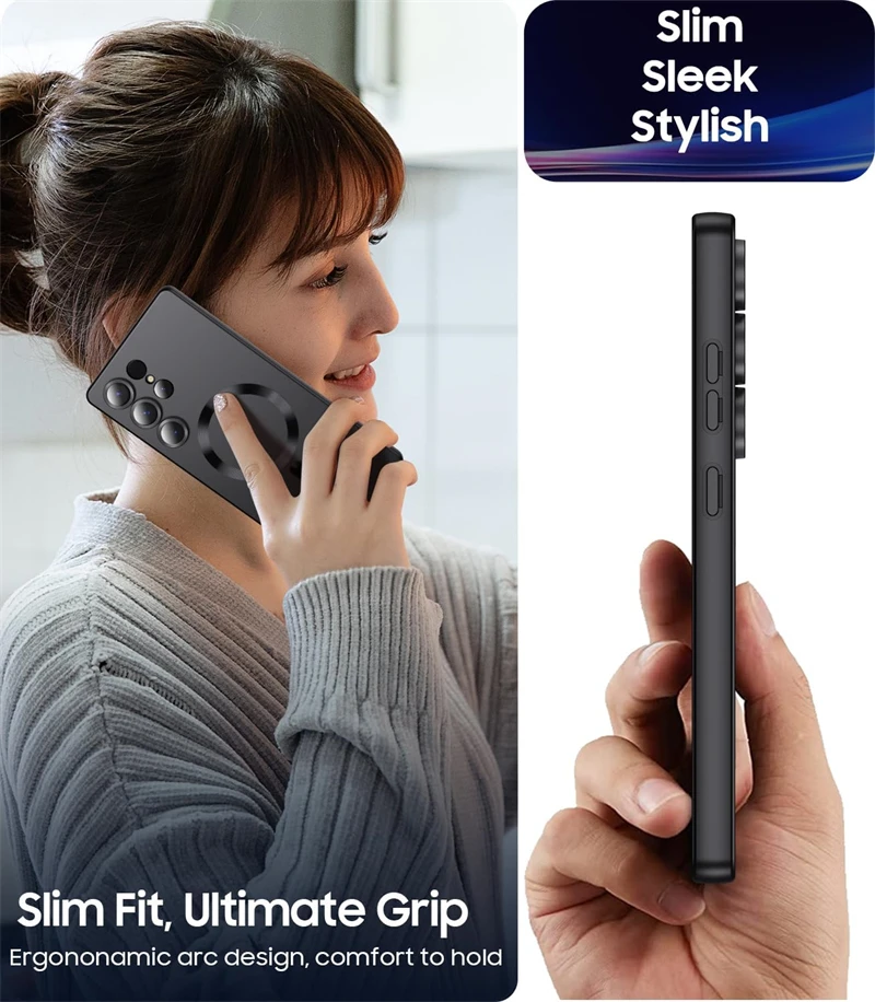 Funda magnética delgada y suave de TPU a prueba de golpes para Magsafe Samsung Galaxy S25 S24 S22 Ultra S21 Plus S23 Fe S25Ultra S25 + Mac funda segura - imagen 5