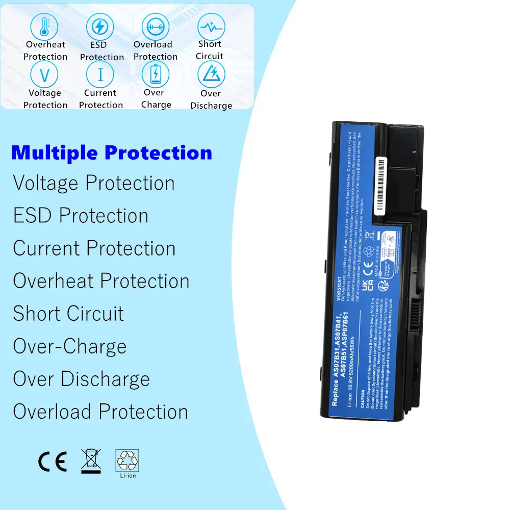 AK.006BT.019 AS07B31 AS07B32 AS07B41 AS07B42 batería del ordenador portátil para ACER Aspire 5220 5230 5920G 7720Z 5235 6930G 5315 5520 7735Z - imagen 5