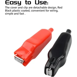 Pinzas Cocodrilo Aisladas 20A Rojo y Negro para Medición Eléctrica