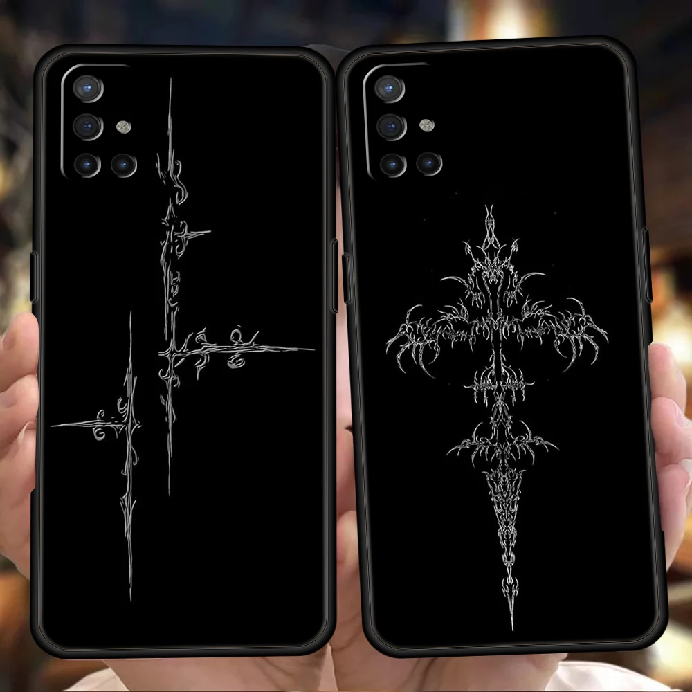 Funda de teléfono para OnePlus 13 12 11 10 9 Pro 9T 13R 12R 10R 9RT 10T 8T 8 Nord 2T CE 2 3 5G N200 N30 cubierta Cyber Sigil línea cruzada