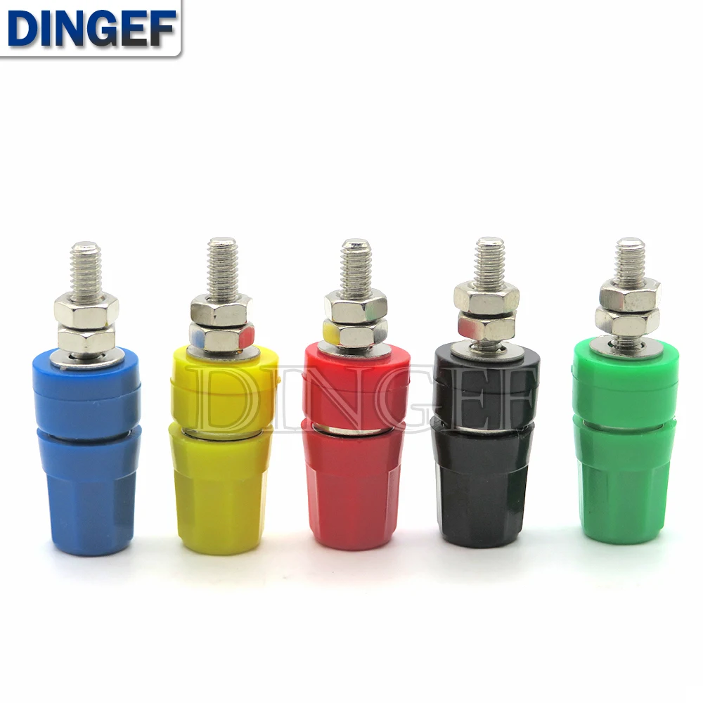 Terminal de cobre puro M4X36, 2 piezas, 4MM, conector Banana Jack 20A, poste de encuadernación, conector Banana, M4 x 36, negro, rojo, azul, verde, amarillo