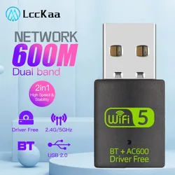 Adaptador USB WiFi Bluetooth 600Mbps Doble Banda