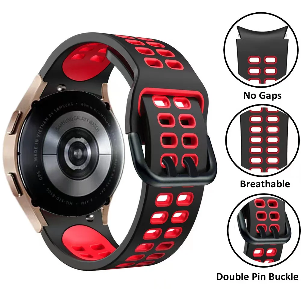Correa de silicona colorida para Samsung Galaxy Watch FE 4 5 6 7 40mm 44mm sin espacio Galaxy watch 4 6 Classic 46mm 47mm 5 Pro 45mm - imagen 3