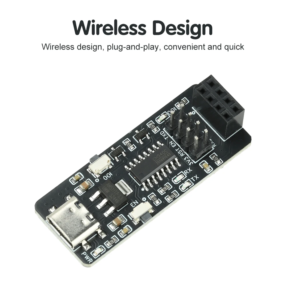 Módulo de transmisión transparente inalámbrico CH340 ESP-01/01S ESP8266 puerto serie a placa adaptadora de módulo Wifi tipo C - imagen 2