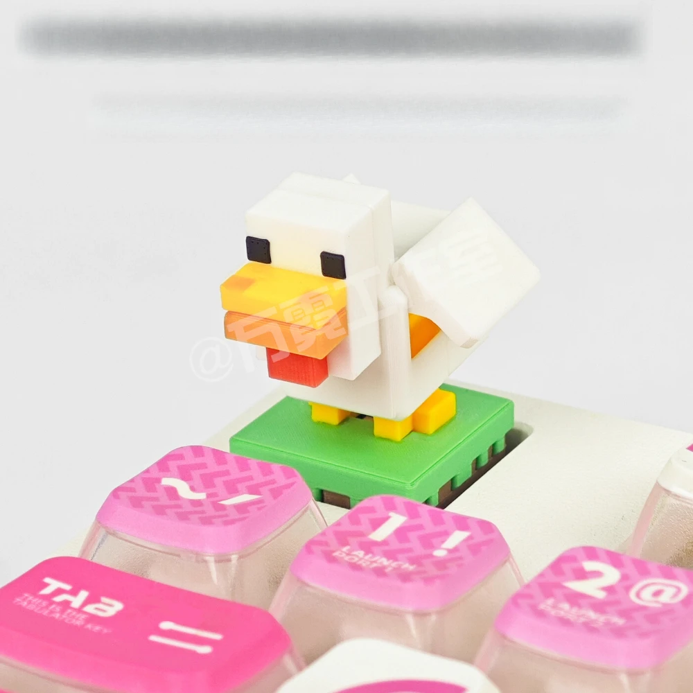 1PC Keycap dinámico pollo mi mundo presione las alas para aleta lindo teclado individual personalizado Keycap - imagen 2