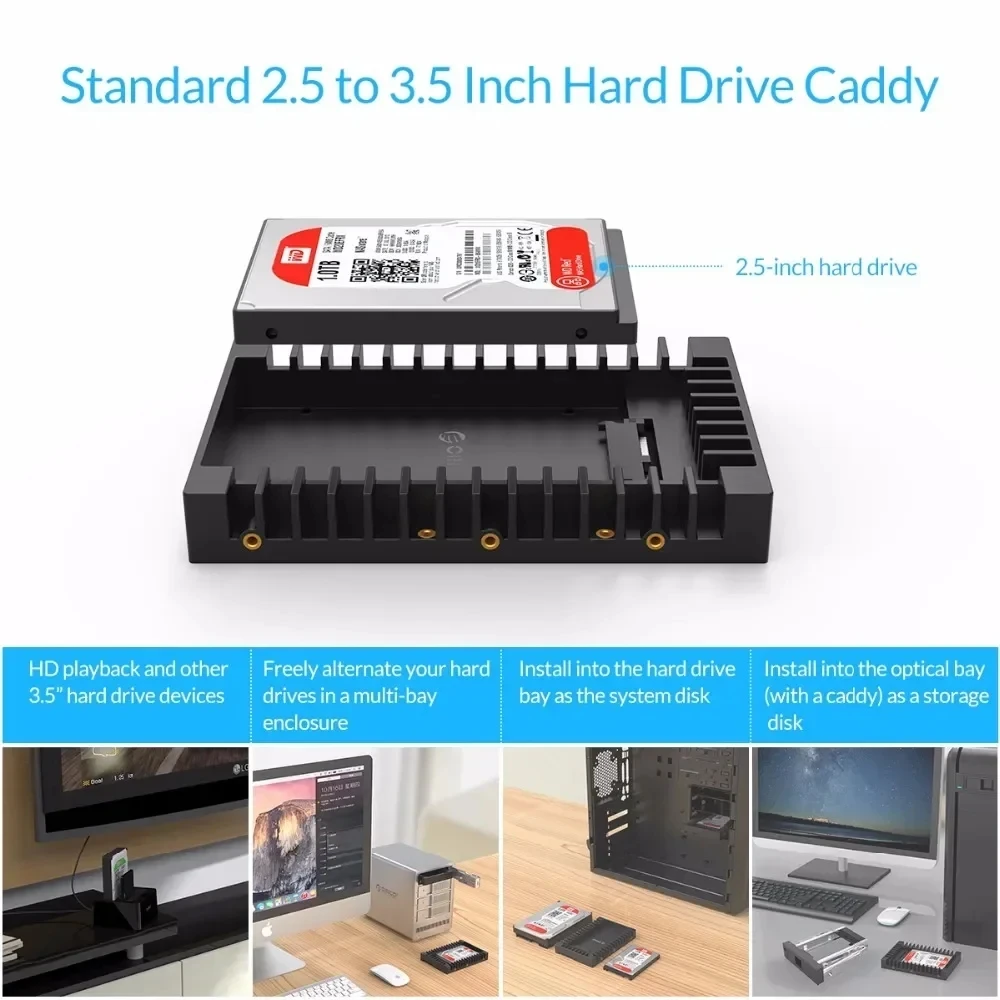 ORICO 2,5 SSD SATA a 3,5 adaptador de disco duro convertidor de bahía de unidad interna soporte de montaje bandeja Caddy para adaptador Ssd - imagen 3