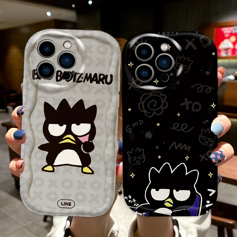 Bad badtz-maru funda de teléfono de aceite para Apple iPhone 15 14 13 12 11 Pro X XR XS Max Plus 8 7 Plus SE Wave