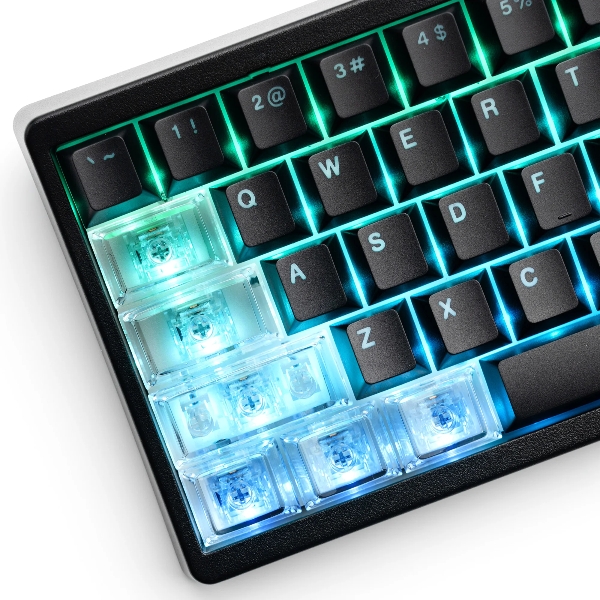 XVX 49 teclas, teclas transparentes blancas, Mini PC, Materia Cherry Profile, juego de teclas sin carácter, teclas de PC negras bonitas DIY - imagen 4