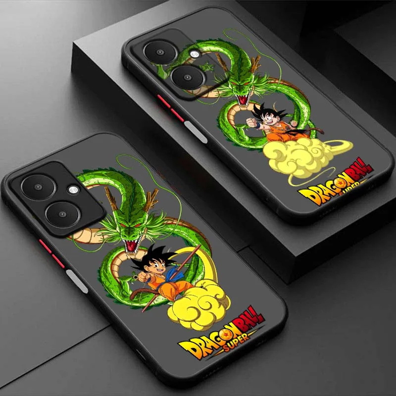 D-Dragon Ball Comics Goku Dragon funda para Xiaomi Poco X6 X5 X4 M6 M5 F6 F5 C65 Pro GT 5G funda de teléfono translúcida esmerilada