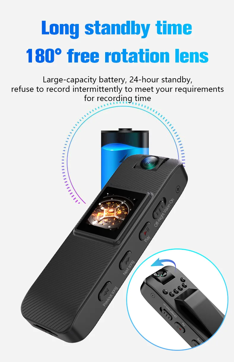 Cámara de grabación de vídeo videocámara HD pantalla de 1,5 "luz automática deportes DV visión nocturna infrarroja minutos de reuniones grabación de aprendizaje VD2 - imagen 5