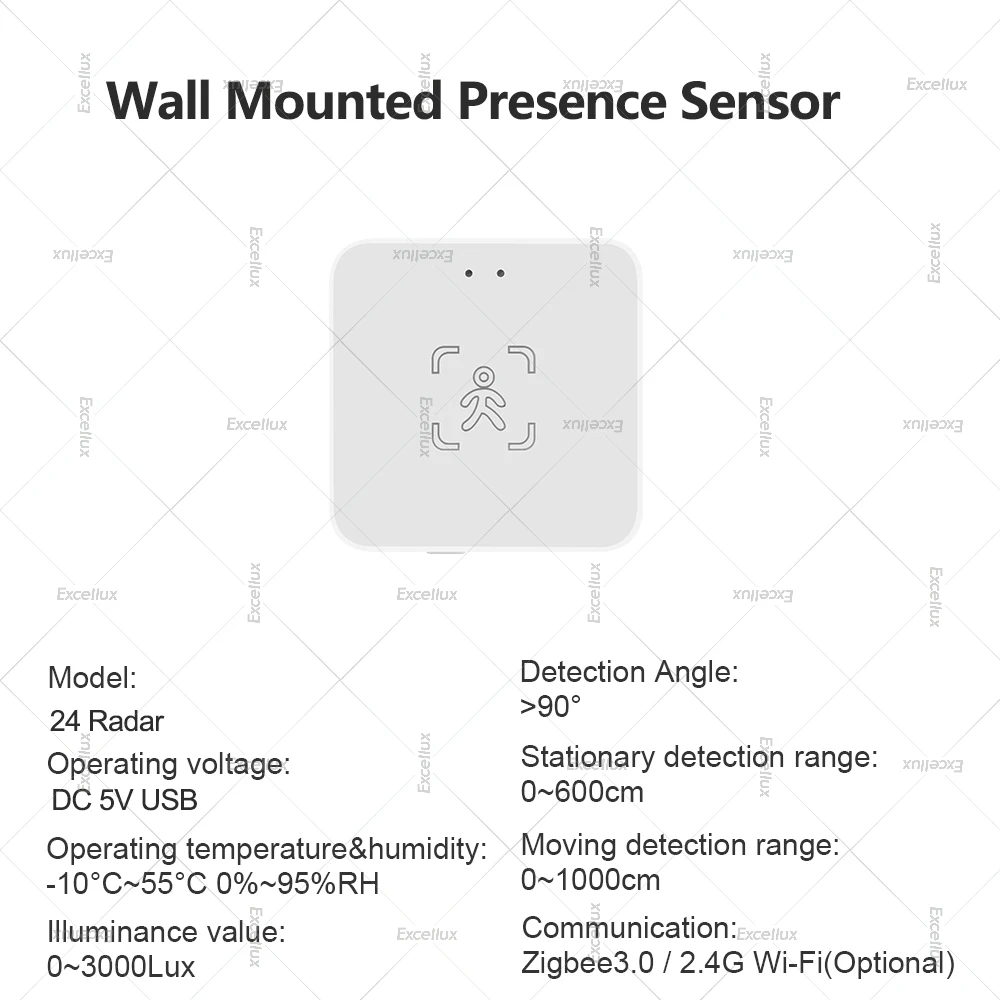 Sensor de presencia humana Zigbee/WiFi de 24G, Detector de Radar MmWave con Sensor de luminosidad, automatización del hogar inteligente, funciona con Zigbee2MQTT - imagen 4