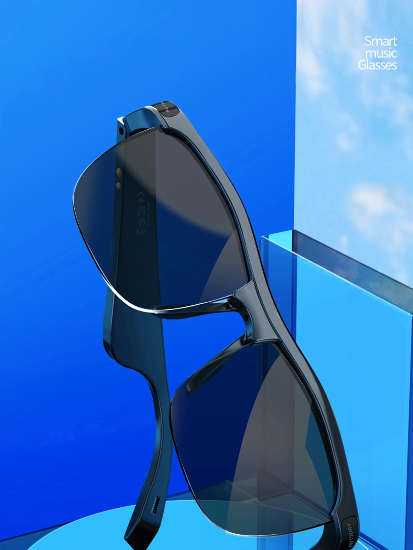 Gafas de traducción inteligentes AI, traducción en tiempo real de múltiples idiomas, gafas de música inteligentes impermeables de moda - imagen 3