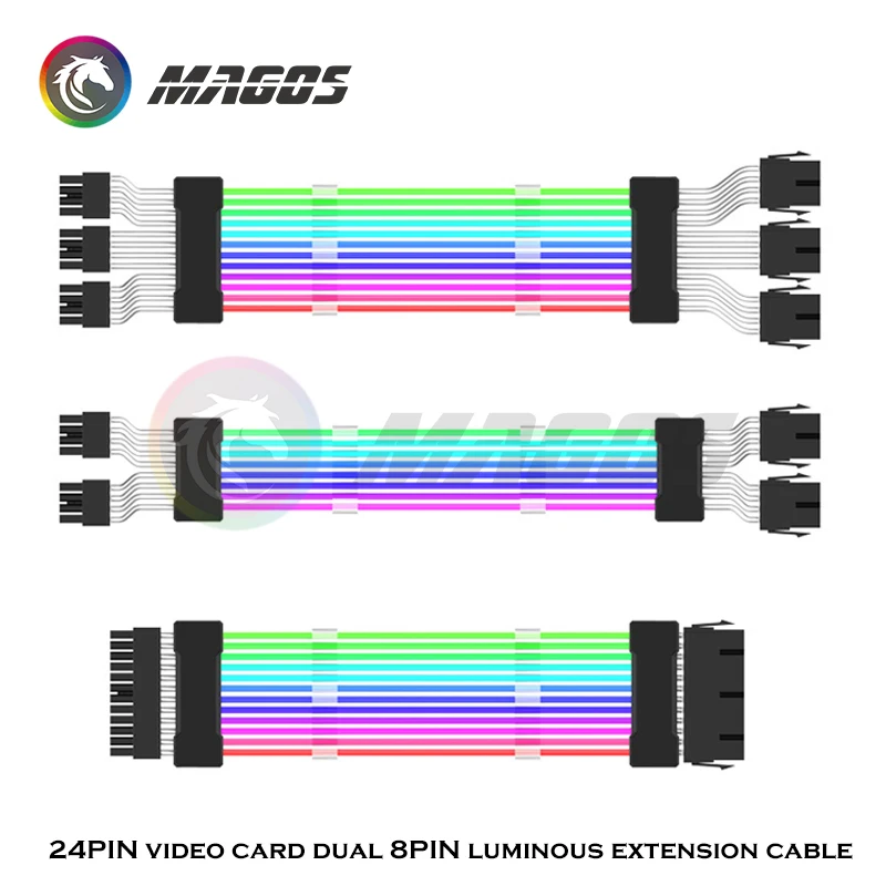Cable de extensión de alimentación PSU, placa base de 24 Pines, 5V, ARGB, Cable de alimentación para funda de PC, compatible con ASUS Aura Sync, tira de luz Flexible - imagen 5