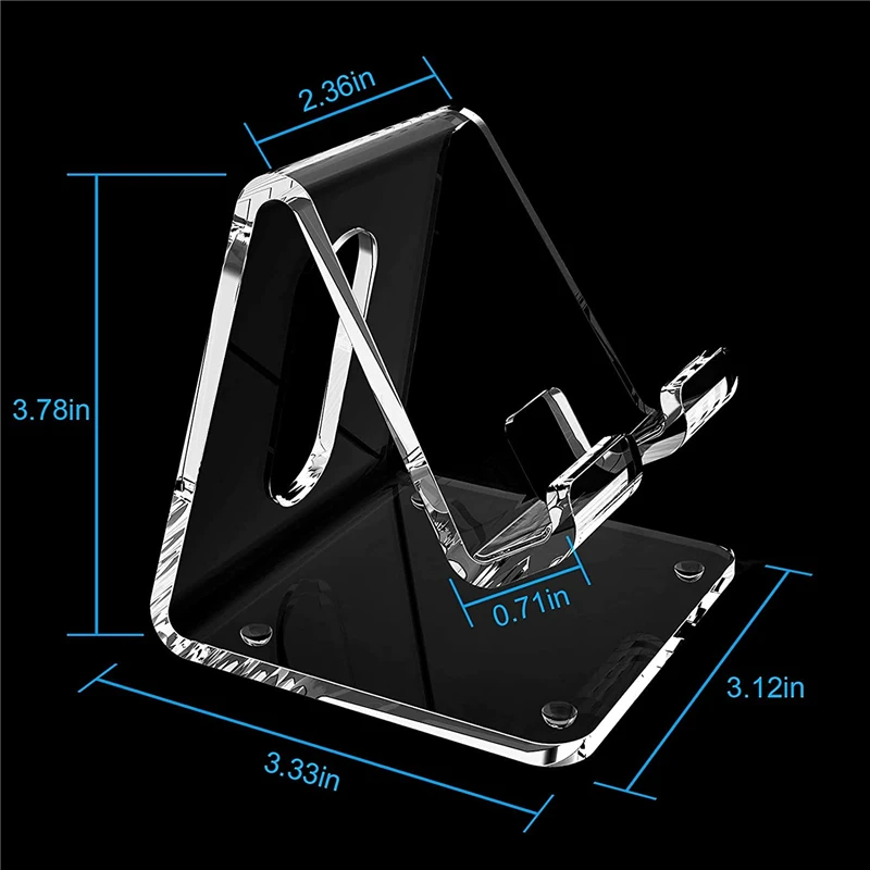 Soporte de acrílico transparente para teléfono móvil, base de escritorio para IPhone 14, 13 Pro, Samsung, cargador de escritorio Universal - imagen 4