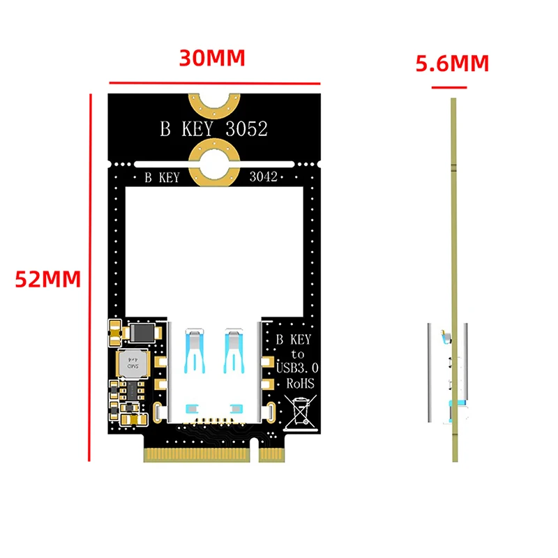 Placa adaptadora M.2 B-KEY toT Dual TF, llave M.2 B, tarjeta de red WWAN 4G a USB3.0 tipo C, tarjeta de expansión de 5Gbps para 3042 3052 - imagen 5