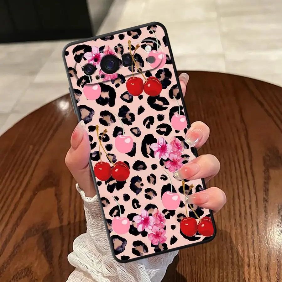 Funda para Teléfono con Estampado de Leopardo y Cereza para Google Pixel 7a 10 9 Pro XL 6a 6 7 8 Pro 9a 8a - imagen 3