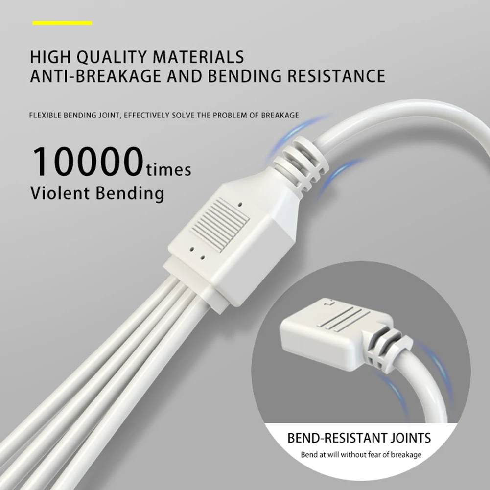 COOLMOON ARGB Splitter 5V 3 Pin 1 to 4 Universal 30cm Mainboard ARGB Extension Cable with Protective Cap for Desktop PC - imagen 4