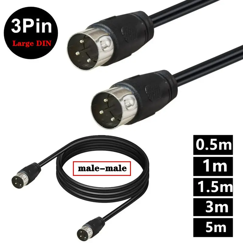 Cobre puro DIN 3 pines grande 3 núcleos macho y hembra Audio y vídeo fuente de alimentación de CA 220V 16A cable de conexión de equipo médico