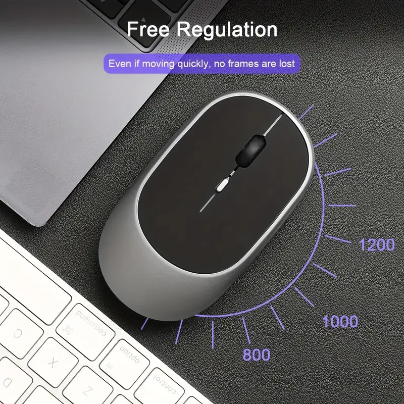 Ratón inalámbrico recargable para Gamer, modos duales, compatible con Bluetooth, 2,4G, USB, silencioso, para portátil, tableta, Macbook - imagen 5