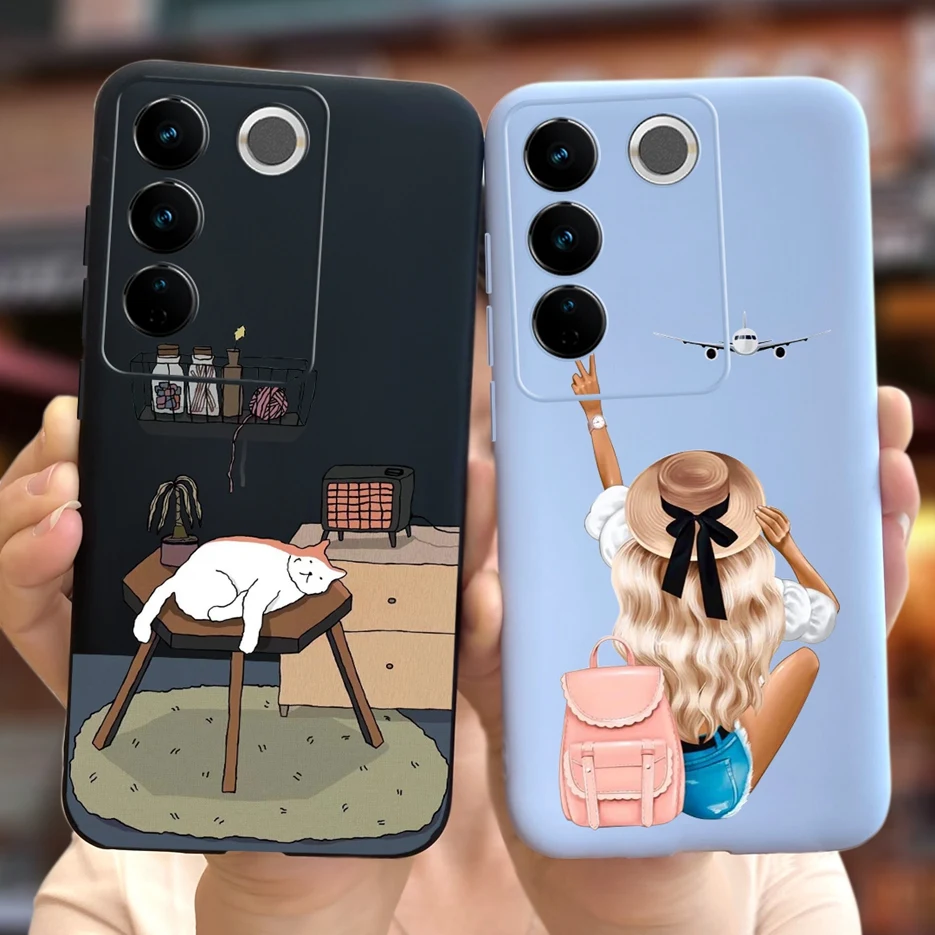 Funda de silicona blanda para Vivo V27 Pro V 27 V27e V2237, bonita funda pintada a la moda, bolsas traseras - imagen 4
