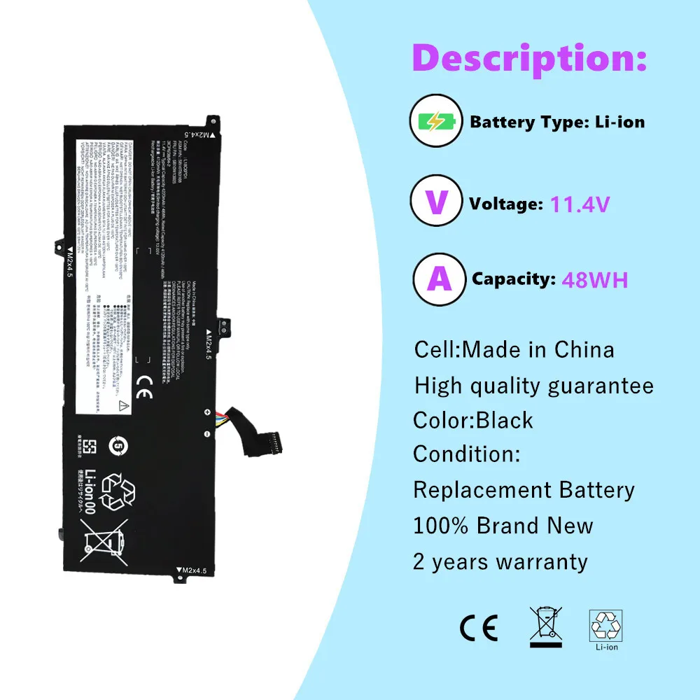 L18C6PD1 batería del ordenador portátil para Lenovo ThinkPad X390 X395 L18M6PD1 X13 1a generación (2020) serie TP00106A L18D6PD1 TP00106B L18M6PD2 - imagen 4