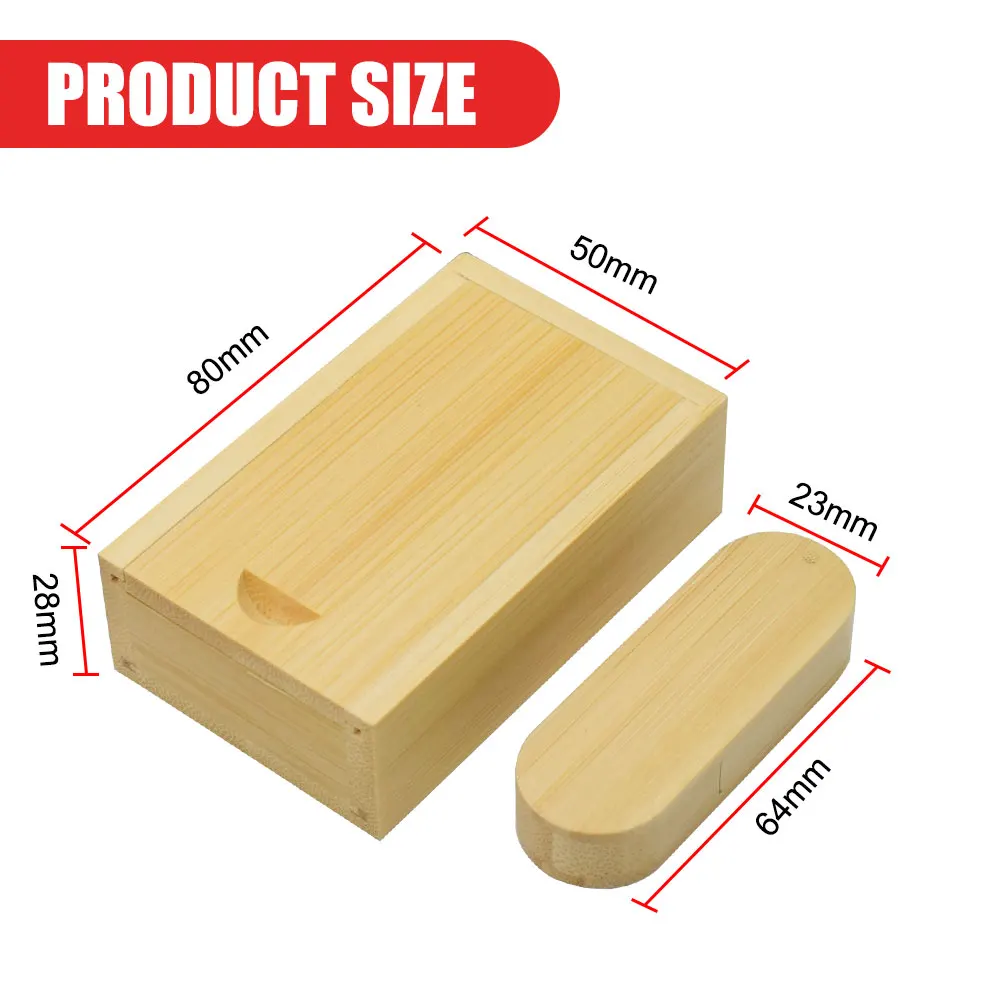 Unidad Flash USB 2,0 giratoria de madera, 50 Uds., 128GB, logotipo personalizado gratis, unidad de memoria de 64GB, regalo creativo, disco U de 32GB y 16GB - imagen 2