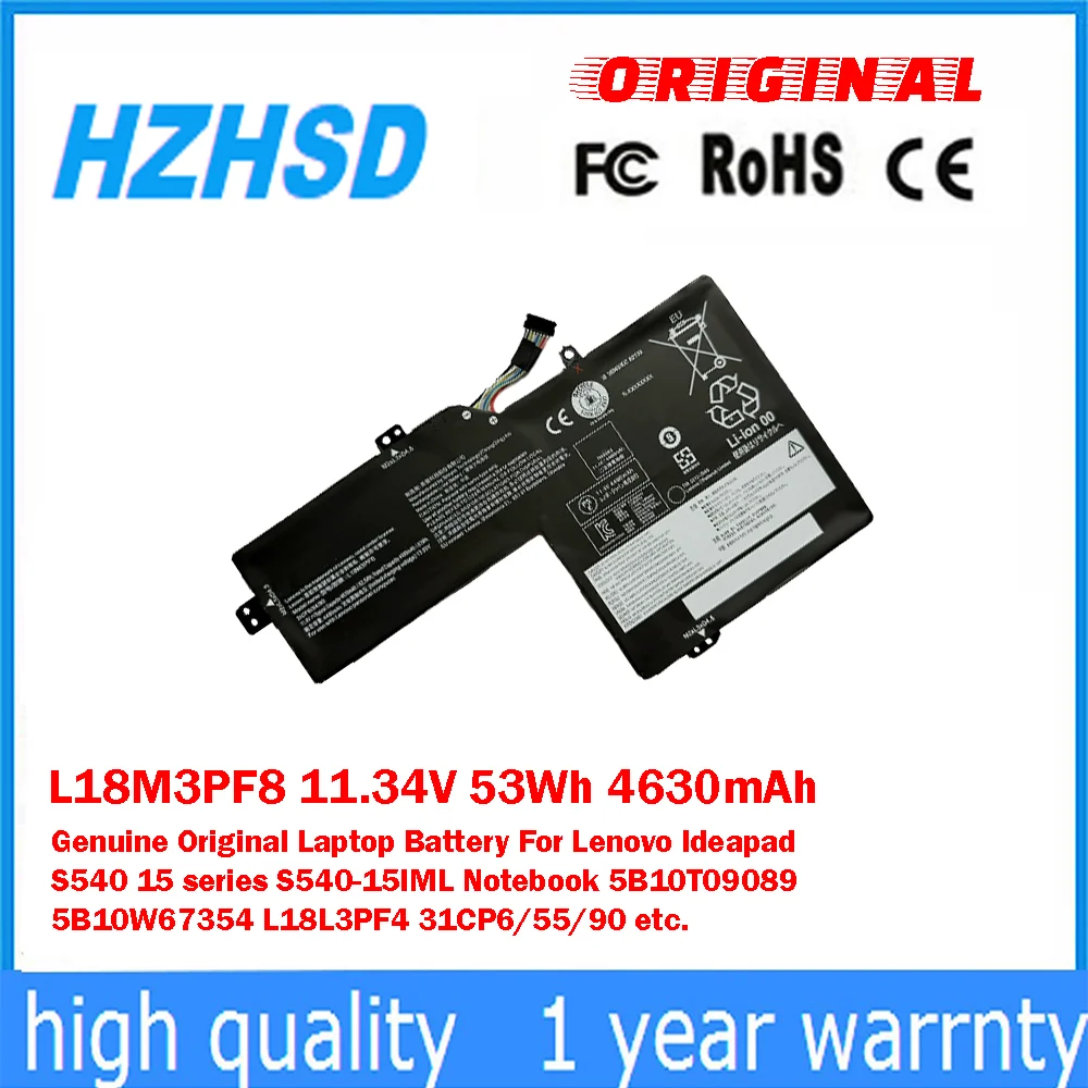 L18M3PF8 11,34 V 53Wh 4630mAh batería Original y genuina para ordenador portátil Lenovo Ideapad S540 15 series S540-15IML 5B10T09089 5B10W67354