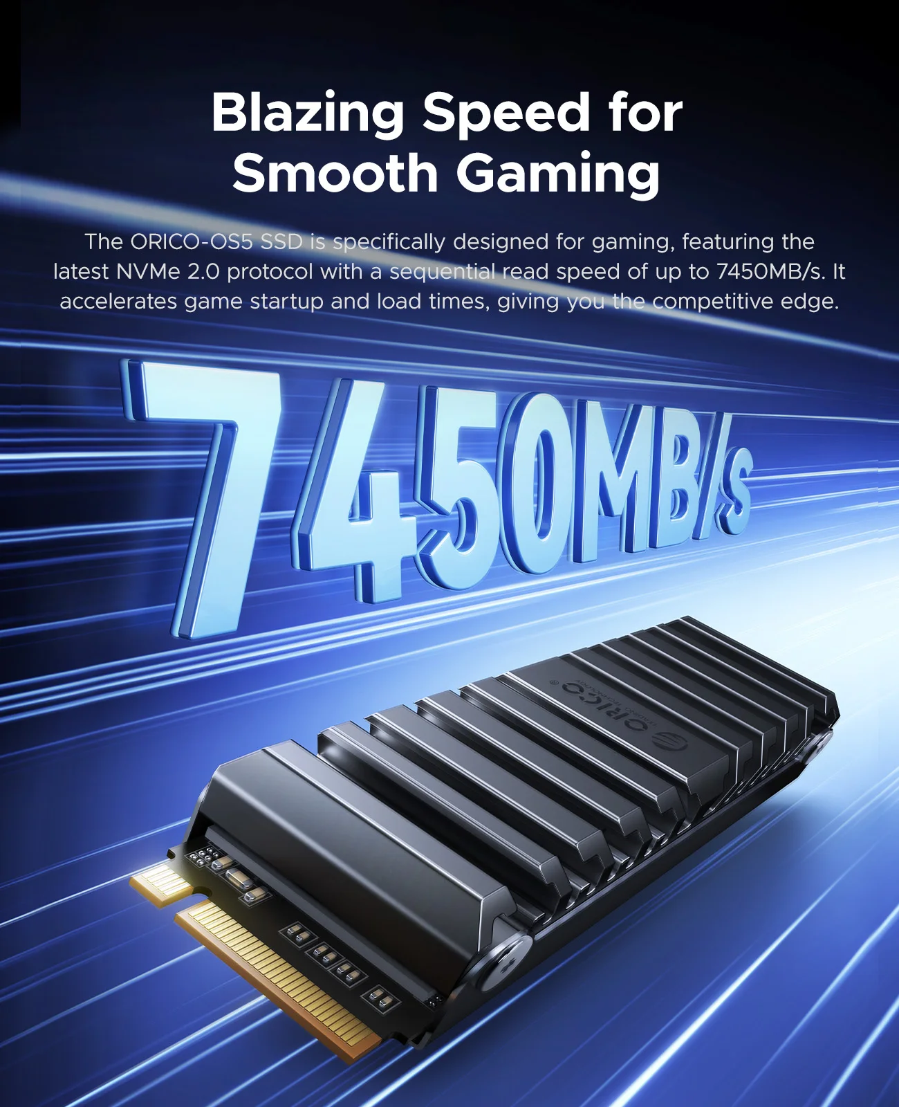 Unidad de estado sólido para juegos interna ORICO TLC NVMe con disipador de calor: funciona con Playstation 5, Gen4 PCIe, M.2 2280, hasta 7450 MB/s - imagen 4