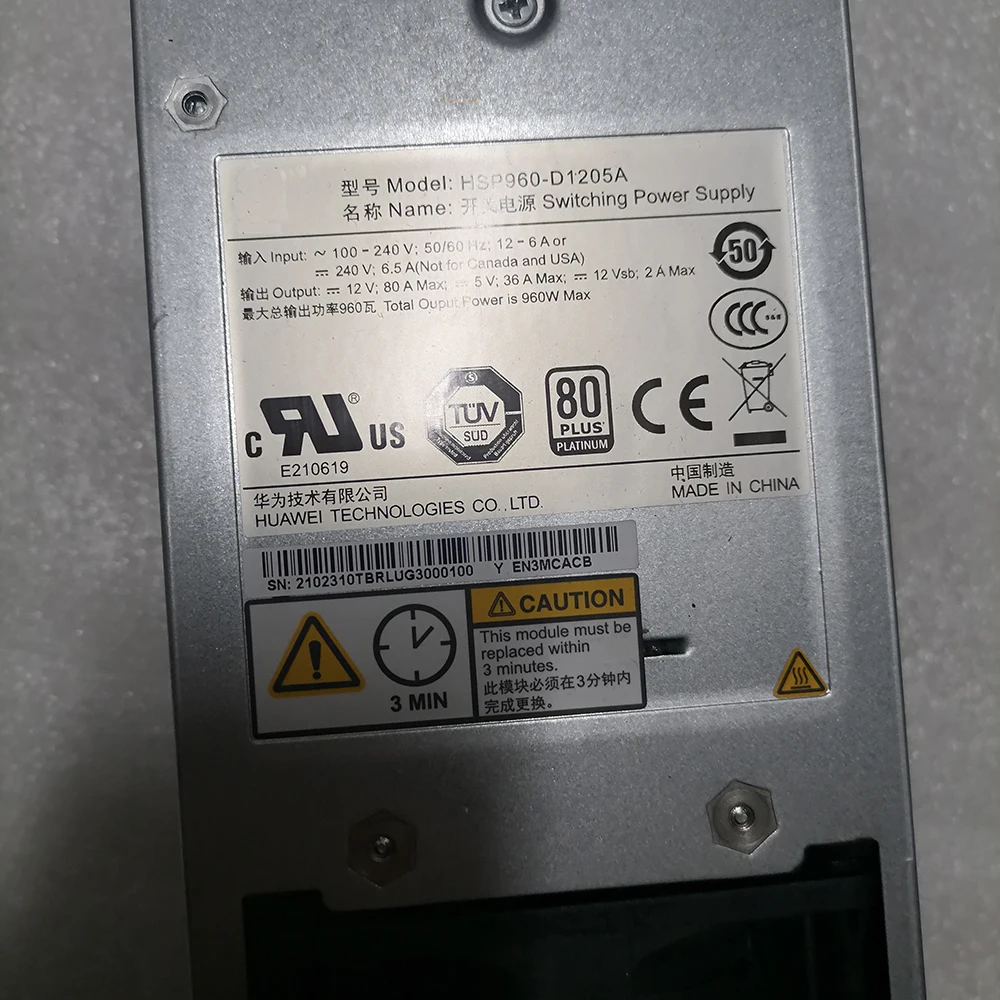 Para Huawei S5300V3 5500V3 960W 02310TBR EN3MCACB fuente de alimentación conmutada, 100% probado antes del envío HSP960-D1205A - imagen 3