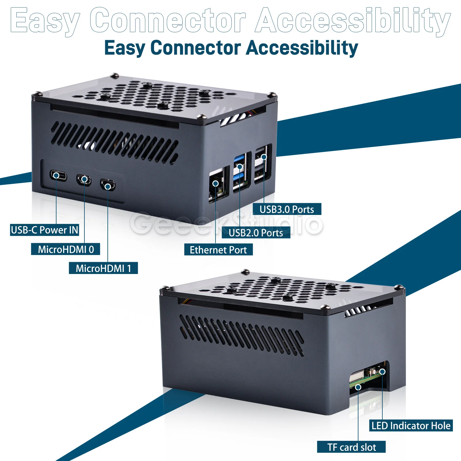 Carcasa de aluminio Raspberry Pi 5 con disipadores de calor de ventilador de refrigeración para RPI 5 - imagen 4