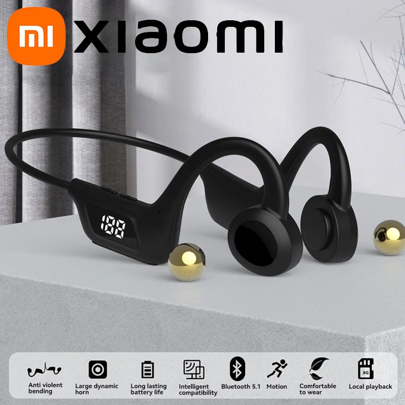 Xiaomi-auriculares Bluetooth originales con pantalla Digital de conducción de aire, cascos montados en el cuello, resistentes al agua, tarjeta de memoria - imagen 2