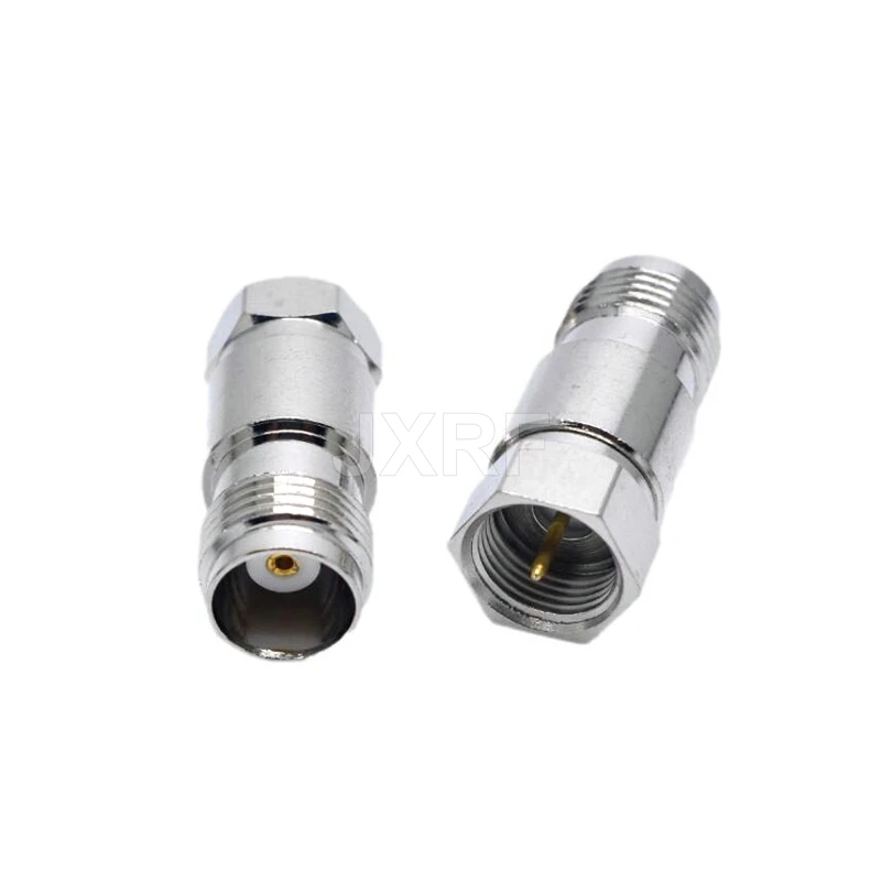 JXRF-conector 2 piezas TNC macho hembra a F macho hembra, adaptador Coaxial RF, conector TNC Coaxial - imagen 5