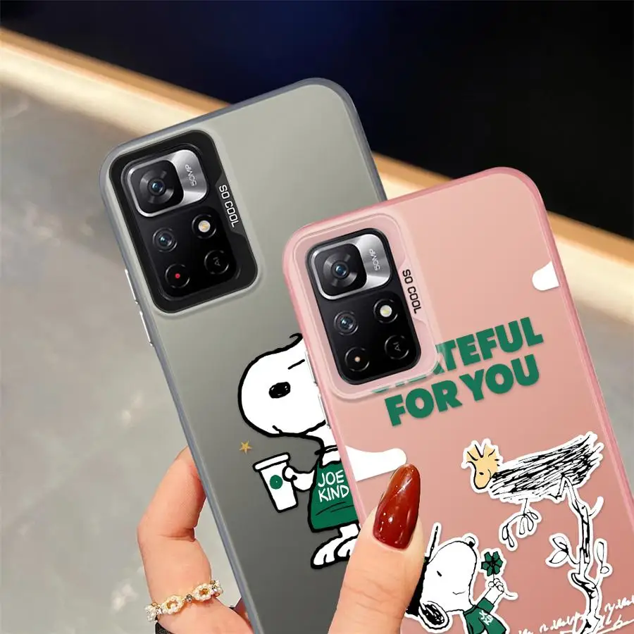 Funda de café con dibujos animados bonitos S-S-noopyS para Xiaomi Mi 11 Lite 12T Pro 13T, funda trasera para teléfono - imagen 5