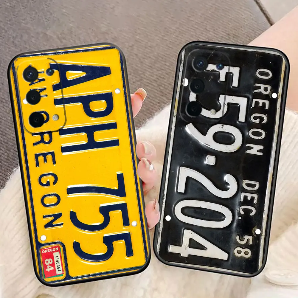 Funda de teléfono con número de matrícula Retro para OPPO A15 A16 A17 A31 A38 A54 A55 A57 A58 A60 A71 A73 A74 A76 A78 A92 A93 A94 A98 - imagen 2