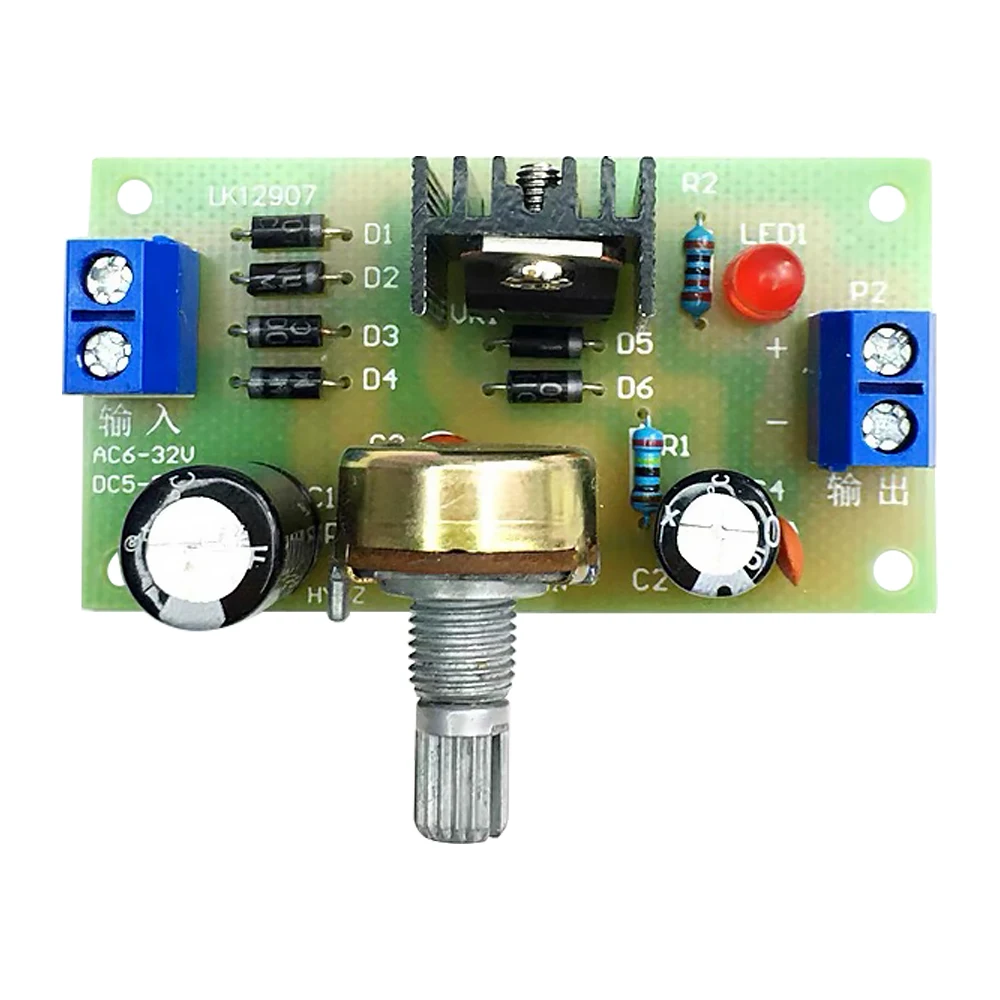 Kit de fuente de alimentación regulada ajustable LM317, fuente de alimentación CC ajustable continua, piezas de entrenamiento de enseñanza DIY, 1,5 V-12V - imagen 5