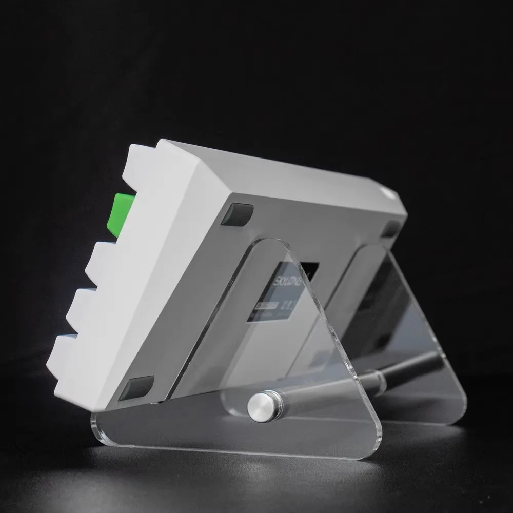 Soporte de pantalla de teclado con estante de colección de teclado mecánico, acrílico, transparente, colorido, negro/blanco/azul, de una sola capa - imagen 4