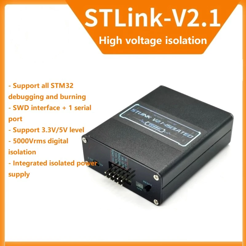 ST-LINK V2.1, dispositivo de emulación y depuración aislado de alto voltaje, compatible con todas las interfaces STLinK STM32 SWD, 1 puerto de serie