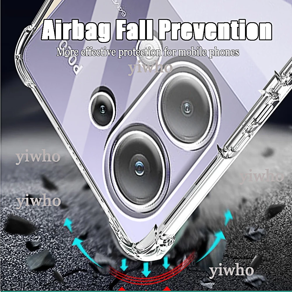 Funda de teléfono a prueba de golpes para Xiaomi Poco M6 Pro 4G M5s M4 M3 Pro 5G, funda trasera suave de silicona transparente TPU M 6 5 4 3 Pro - imagen 4