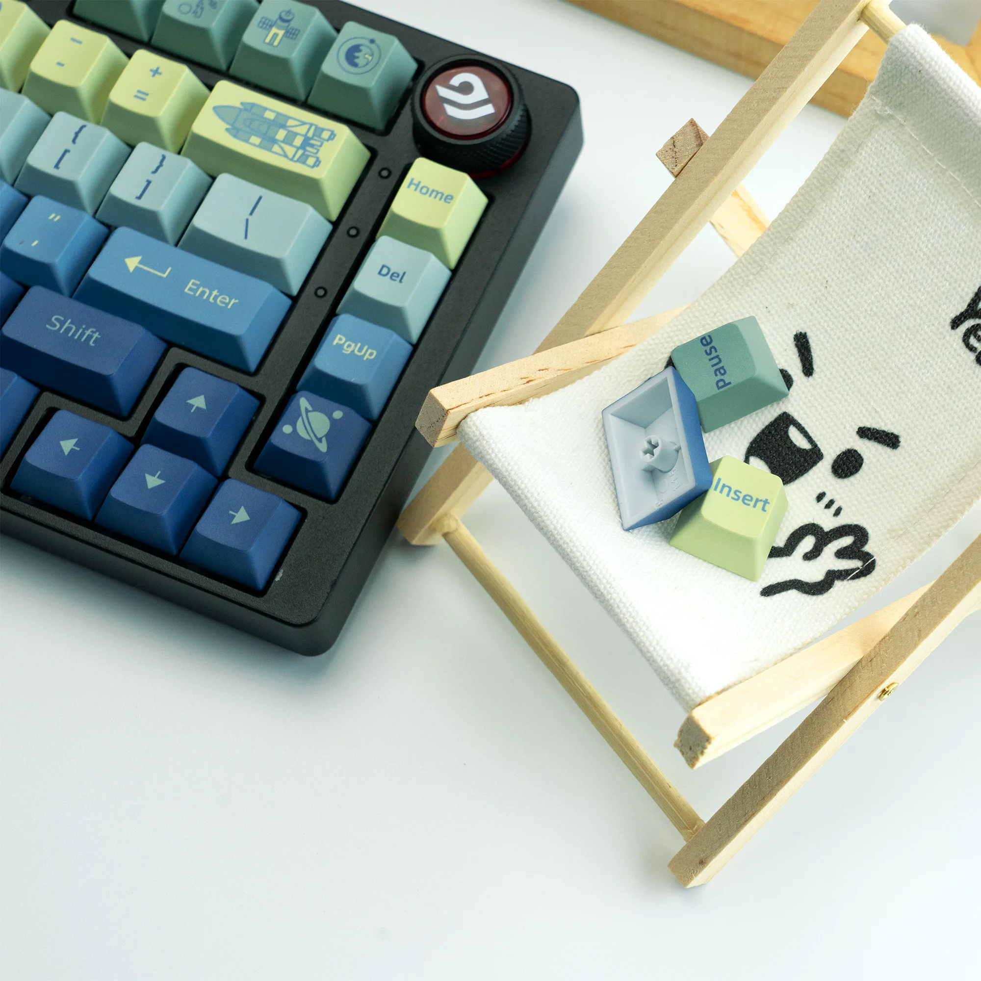 XVX-teclas con tema del espacio exterior, teclas con gradiente azul, perfil de cereza PBT, 134 teclas, teclas de teclado con sublimación de tinte, juego de teclas DIY - imagen 5