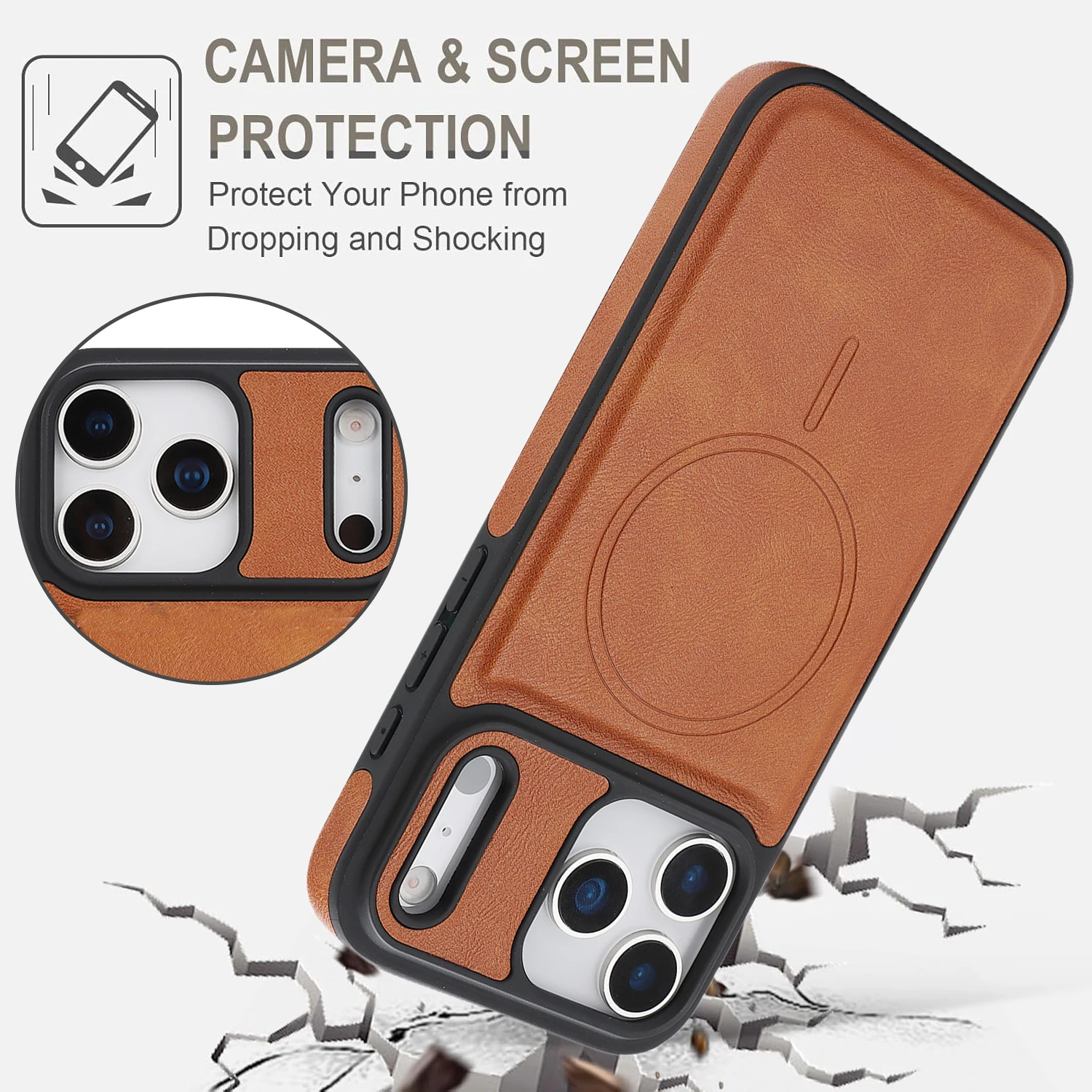 Funda magnética para iPhone 17 16 16e 15 14 13 12 Pro Max Plus Air Cover cuero suave mate fuerte imán Mag-safe carcasa a prueba de golpes - imagen 4
