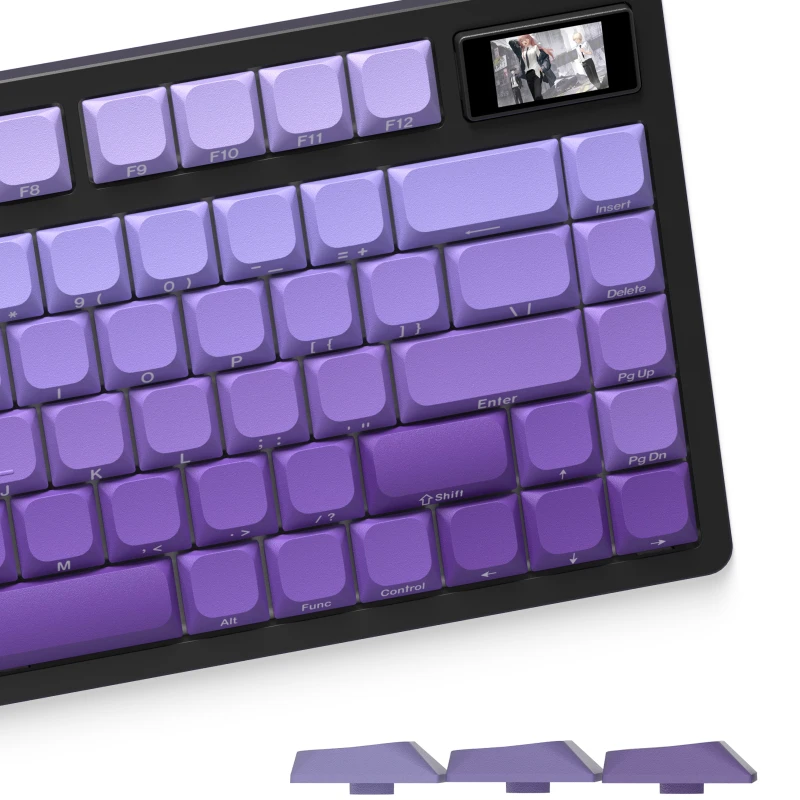 XVX-teclas de perfil bajo para teclado mecánico, accesorio morado, MX PBT, Dye-Sub, impresión lateral, Compatible con 61/64/75/87/96/108 - imagen 3