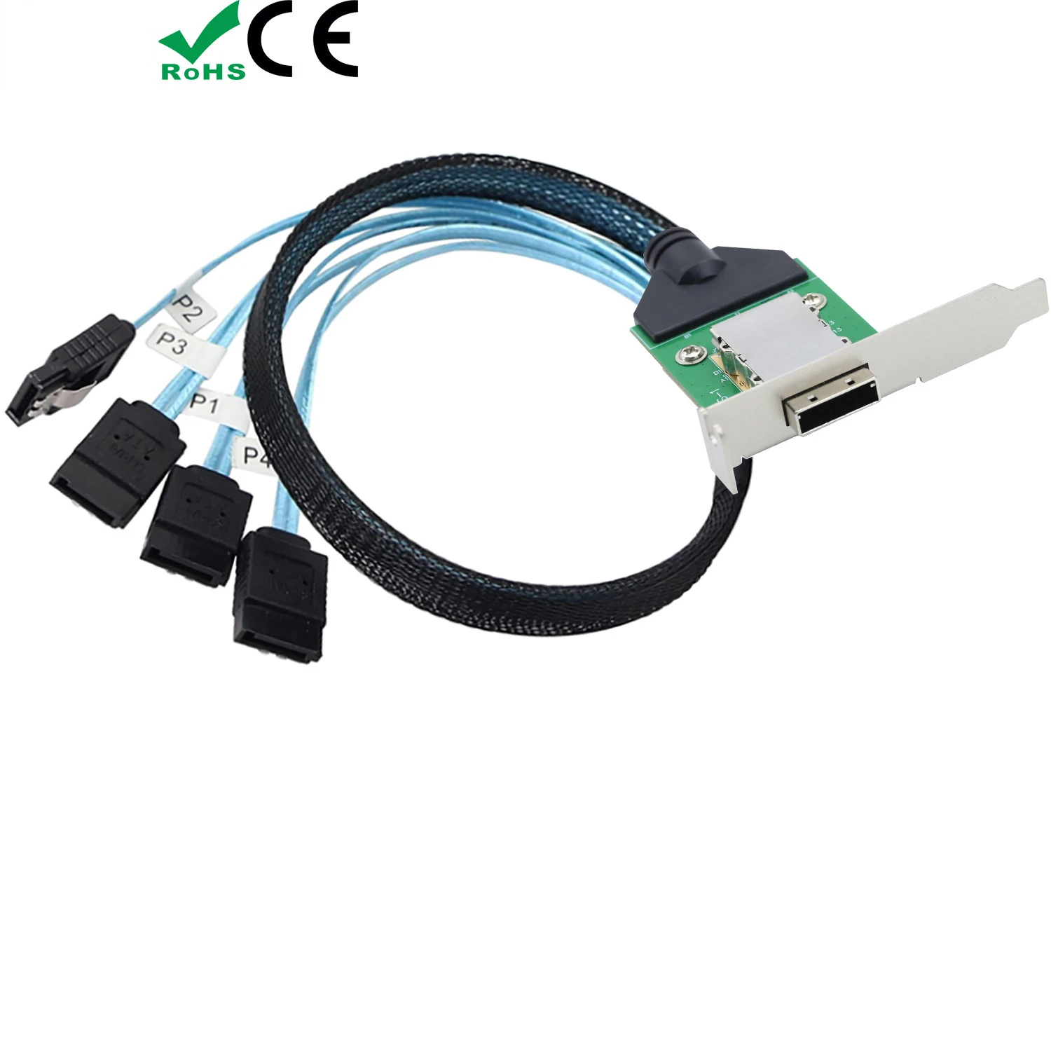 Mini SAS 26Pin SFF-8088 hembra a 4 SATA 7Pin hembra Cable objetivo/Cable de conexión de plano posterior - imagen 3