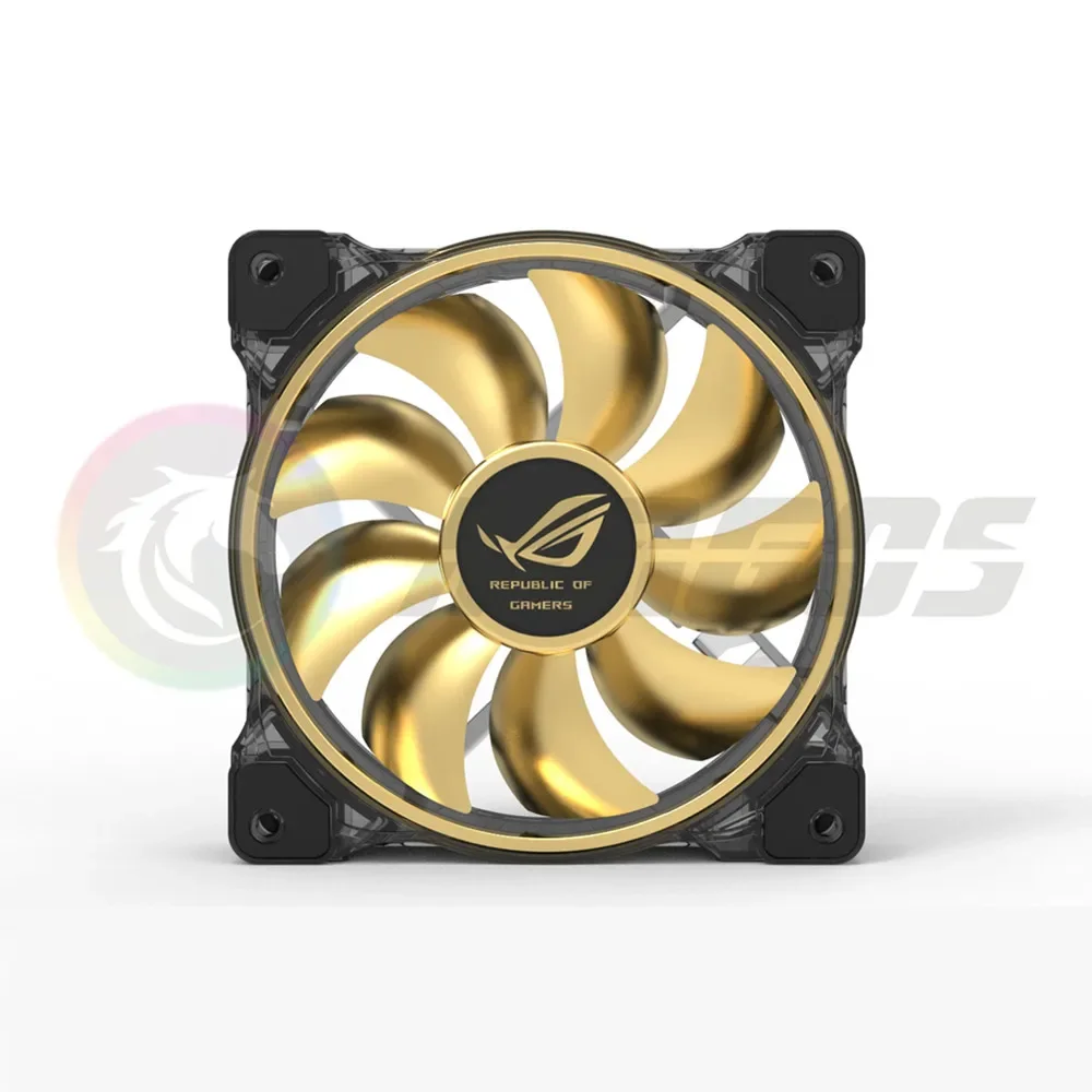3 unids/lote, caja de PC 12CM pegatina de Metal ROG MSI AORUS pegatina decorativa para etiqueta refrigeración chapada en oro ventilador de 120/140mm - imagen 5