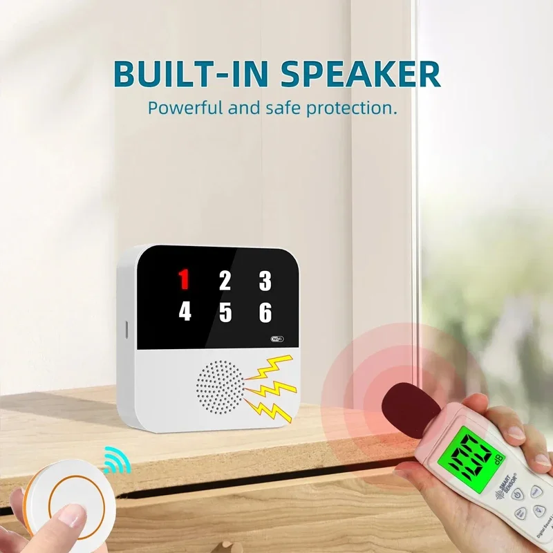 Buscapersonas inalámbrico WiFi para cuidadores de ancianos, botón de llamada SOS, sistema de alerta médica SOS de emergencia para pacientes mayores en casa - imagen 3