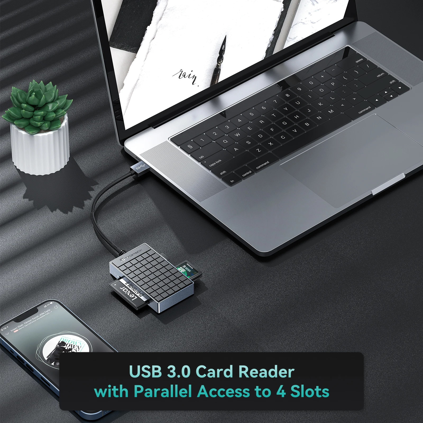 Yottamaster-Lector de tarjetas de memoria Hypercube, 4 en 1, USBC, SD, TF, CF, MS, adaptador de tarjeta multipuerto, Compatible con Windows, Mac OS - imagen 5