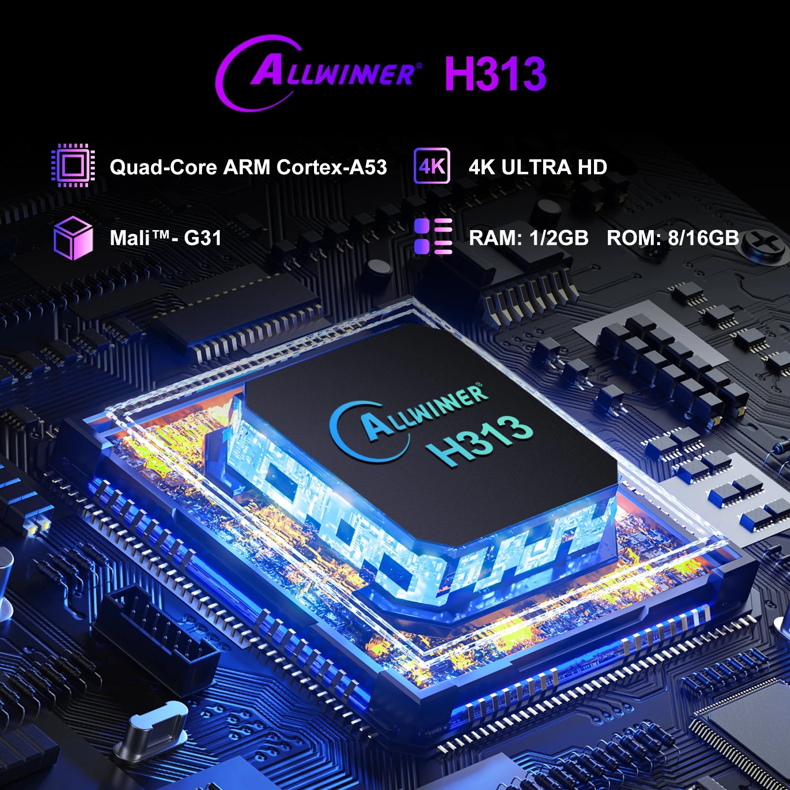 Caja de TV inteligente H96 MAX H313, Android 14, 4K @ 60fps, 100M/LAN, Wifi Dual, BT5.0, asistente de voz de Google, reproductor multimedia, decodificador - imagen 5